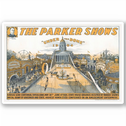 Halfeeuwfeest van Kansas. Staat huis grond. Sticker (Voorkant)