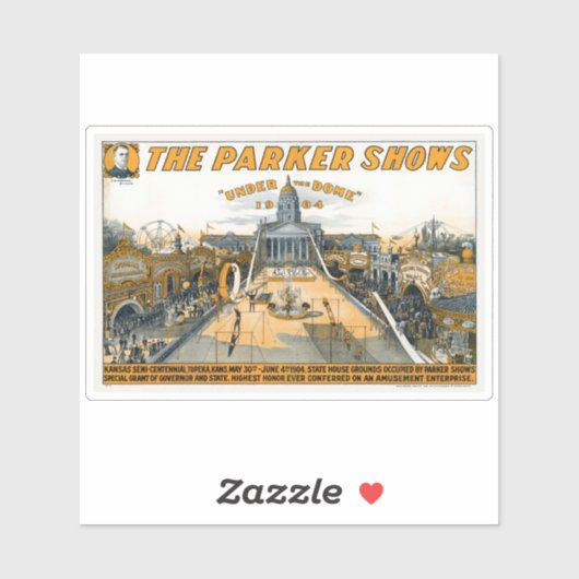 Halfeeuwfeest van Kansas. Staat huis grond. Sticker (Vel)