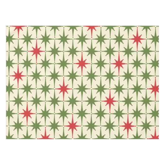 Halfeeuwse moderne kerstavond in de Retro Tafelkleed (Voorkant (Horizontaal))