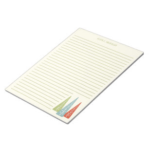 Halfeeuwse moderne kerstbomen, geboord notitieblok