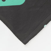 Halfeeuwse Starbursts Diamonds Black Turquoise Fleece Deken (Hoek)