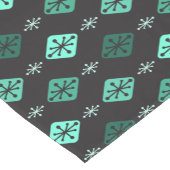 Halfeeuwse Starbursts Diamonds Black Turquoise Korte Tafelloper (Hoek)