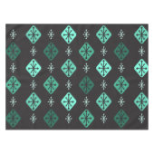 Halfeeuwse Starbursts Diamonds Black Turquoise Tafelkleed (Voorkant (Horizontaal))
