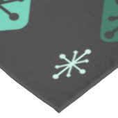 Halfeeuwse Starbursts Diamonds Black Turquoise Tafelkleed (Gekanteld)