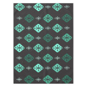 Halfeeuwse Starbursts Diamonds Black Turquoise Tafelkleed (Voorkant)
