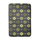 Halfeeuwse Starbursts Diamonds Black Yellow Badmat (Voorkant Verticaal)