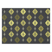 Halfeeuwse Starbursts Diamonds Black Yellow Tafelkleed (Voorkant (Horizontaal))