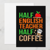HalfEngelse leraar Halfcoffentaal Bedankkaart (Voorkant / Achterkant)