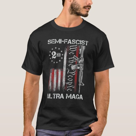 Halffascistisch Ultra Maga politiek Humor Biden Qu T-shirt (Voorkant)