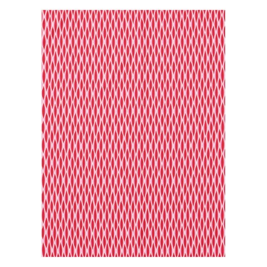 Halffijn lintafdruk, diep koraal rood en roze tafelkleed (Voorkant)