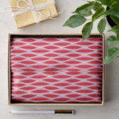 Halffijn lintafdruk, diep koraal rood en roze tissuepapier (Geschenk)