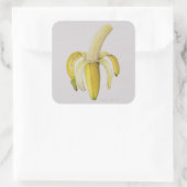 Halfgepelde bananen 1997 vierkante sticker (Tas)