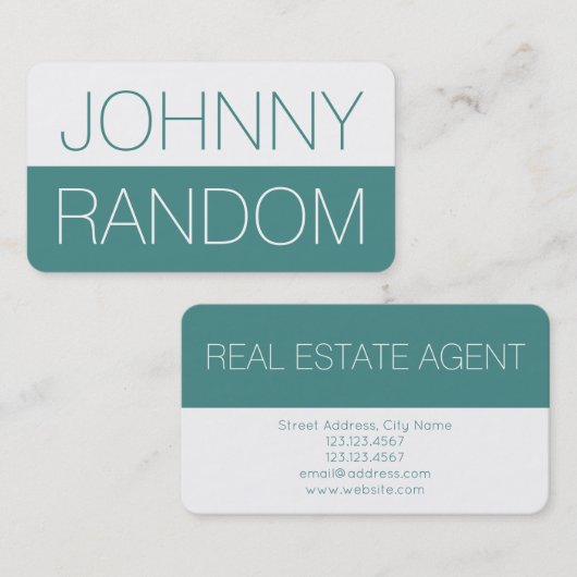 Halfgespleten duo toon vet groen wit visitekaartje (Voorkant / Achterkant)