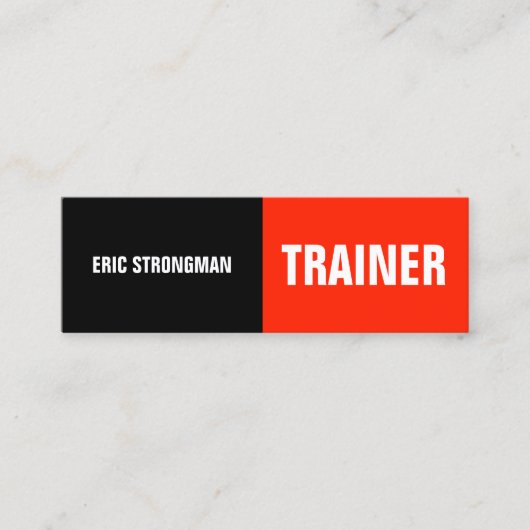 Halfgesplitst zwart rood mini visitekaartje (Voorkant)