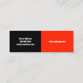 Halfgesplitst zwart rood mini visitekaartje (Achterkant)