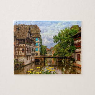 halfgetijdenhuizen in Petite France, Straatsburg, Legpuzzel