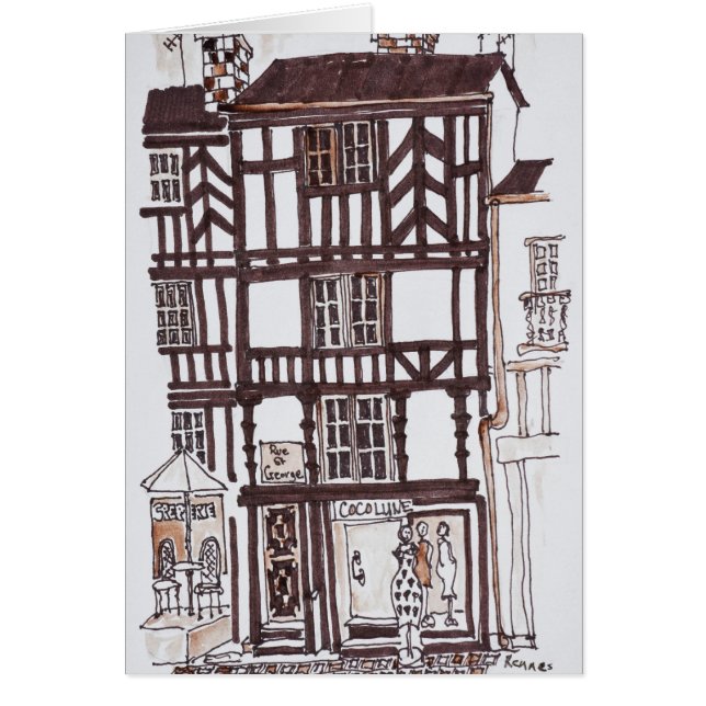 Halfgetimberde Bouw | Rennes, Bretagne, Frankrijk (Voorkant)