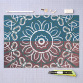 Halfgetinte trendy blauwe mauve kantontwerp tissuepapier (Craft)