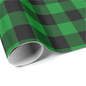 Halfglanzend zwart en groene buffel geplakt cadeaupapier (Rol Hoek)