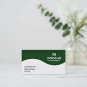 Halfgolfmonogram - Donkergroen 003300 Visitekaartje (Staand voorkant)