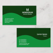 Halfgolfmonogram - Groen en Donkergroen Visitekaartje (Voorkant / Achterkant)