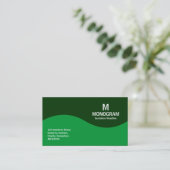 Halfgolfmonogram - Groen en Donkergroen Visitekaartje (Staand voorkant)