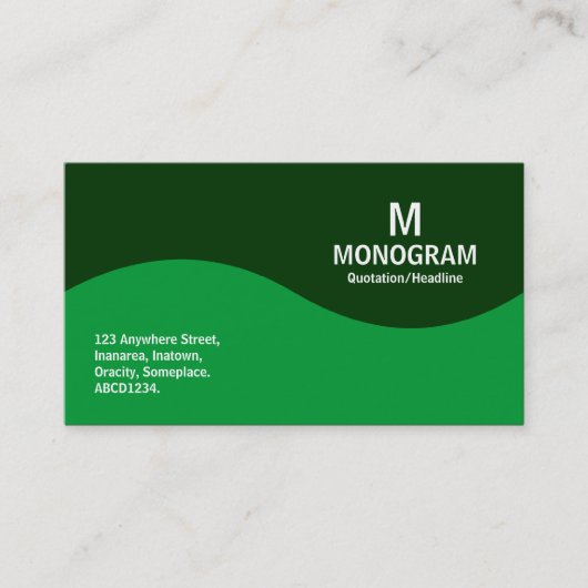 Halfgolfmonogram - Groen en Donkergroen Visitekaartje (Voorkant)