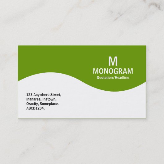 Halfgolfmonogram - Groene 669900 Visitekaartje (Voorkant)