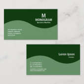 Halfgolfmonogram - Legergroen met Groene 003300 Visitekaartje (Voorkant / Achterkant)