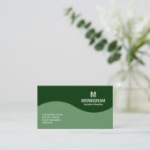 Halfgolfmonogram - Legergroen met Groene 003300 Visitekaartje (Staand voorkant)