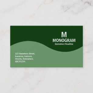 Halfgolfmonogram - Legergroen met Groene 003300 Visitekaartje