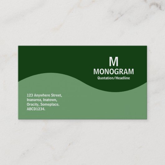 Halfgolfmonogram - Legergroen met Groene 003300 Visitekaartje (Voorkant)
