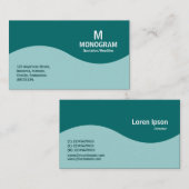 Halfgolfmonogram - Lt Blue Green en Blauwgroen 006 Visitekaartje (Voorkant / Achterkant)