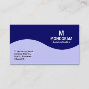 Halfgolfmonogram - marineblauw met poeder blauw visitekaartje