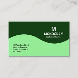 Halfgolfmonogram - Mint Groen met Groene 003300 Visitekaartje