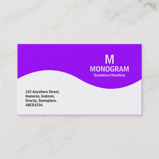 Halfgolfmonogram - Paarse 9900FF Visitekaartje (Voorkant)