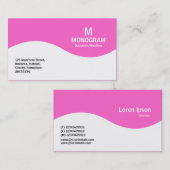 Halfgolfmonogram - Roze FF66CC Visitekaartje (Voorkant / Achterkant)