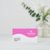 Halfgolfmonogram - Roze FF66CC Visitekaartje (Staand voorkant)