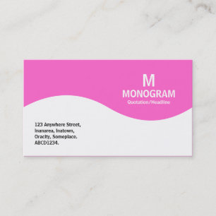 Halfgolfmonogram - Roze FF66CC Visitekaartje