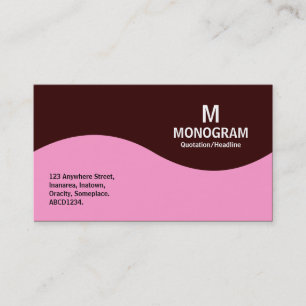 Halfgolfmonogram - Roze met donkerbruin Visitekaartje