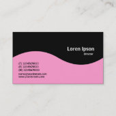 Halfgolfmonogram - Roze met zwart Visitekaartje (Achterkant)