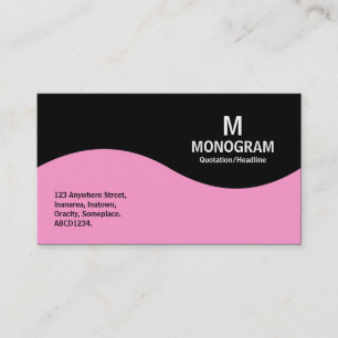 Halfgolfmonogram - Roze met zwart Visitekaartje
