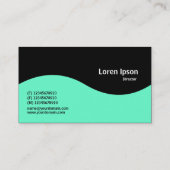 Halfgolfmonogram - Turquoise en Black Visitekaartje (Achterkant)