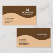 Halfgolfmonogram - Zand met bruin 633D18 Visitekaartje (Voorkant / Achterkant)