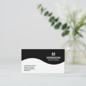 Halfgolfmonogram - zwart (Platina) Visitekaartje (Staand voorkant)