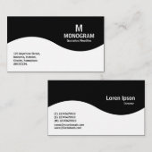 Halfgolfmonogram - zwart (Platina) Visitekaartje (Voorkant / Achterkant)