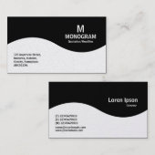 Halfgolfmonogram - zwart (Platina) Visitekaartje (Voorkant / Achterkant)
