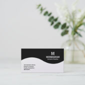 Halfgolfmonogram - zwart (Platina) Visitekaartje (Staand voorkant)