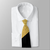 Halfgoud en zwart diagonaal elegant monogram stropdas (Gebonden)