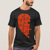 Halfharige puzzelparen Valentijnse T-shirt (Voorkant)